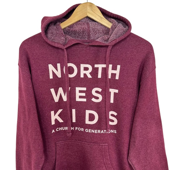 North West Kids Burgundy Hoodie Sweatshirt Size Medium Church For Generations - Picture 6 of 10